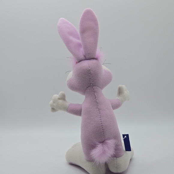 Vintage Posable Purple Bunny Plush Figure‎ with Whiskers Handmade Easter Décor - Picture 3 of 9